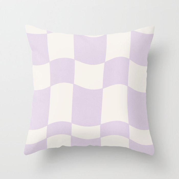 wavy check | lavender Throw Pillow Gallery Image 6