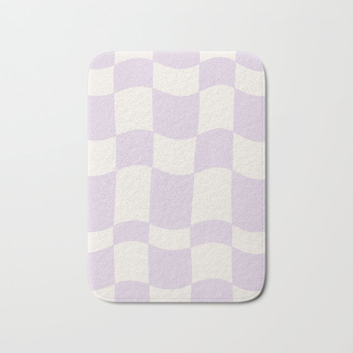 wavy check | lavender Bath Mat Gallery Image 1