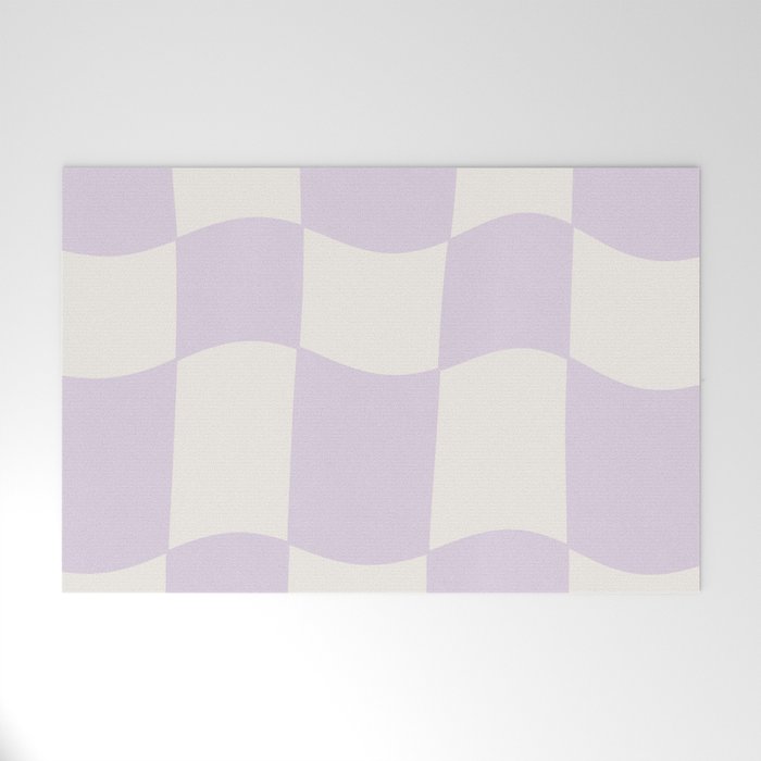 wavy check | lavender Welcome Mat Gallery Image 1
