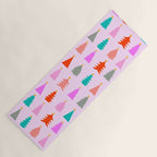 Christmas Tree Pattern on Pink Yoga Mat Gallery Image 1