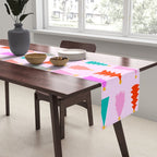 Christmas Tree Pattern on Pink Table Runner Gallery Image 2