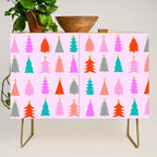 Christmas Tree Pattern on Pink Credenza Gallery Image 1
