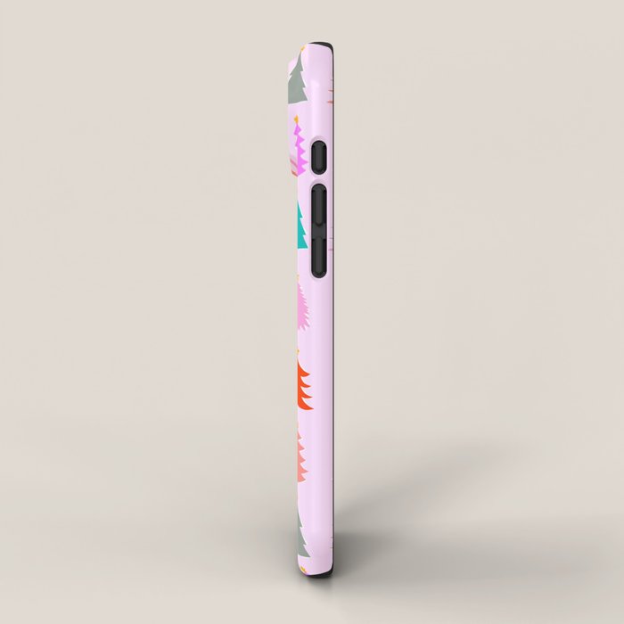 Christmas Tree Pattern on Pink iPhone Case Gallery Image 2