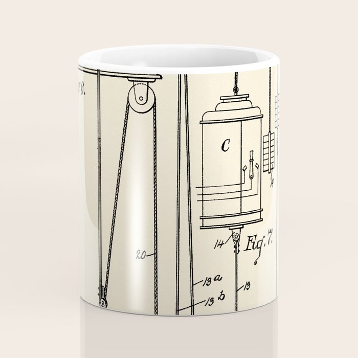 Elevator vintage patent Coffee Mug Gallery Image 4