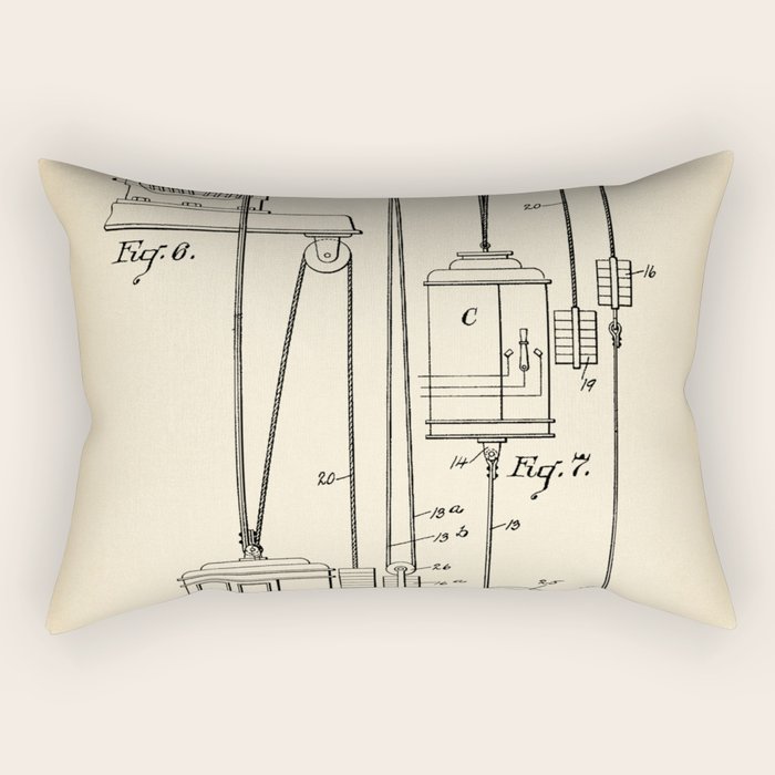 Elevator vintage patent Rectangular Pillow Gallery Image 1