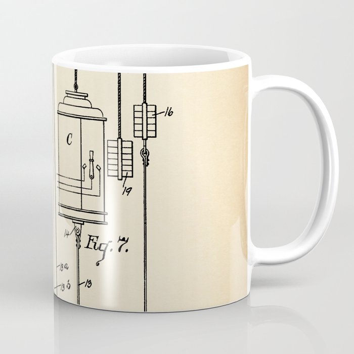Elevator vintage patent Coffee Mug Gallery Image 1