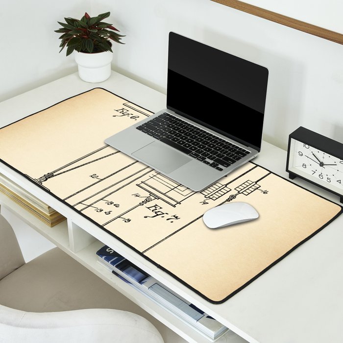 Elevator vintage patent Desk Mat Gallery Image 2