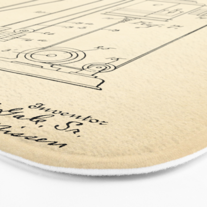 Elevator vintage patent Bath Mat Gallery Image 3