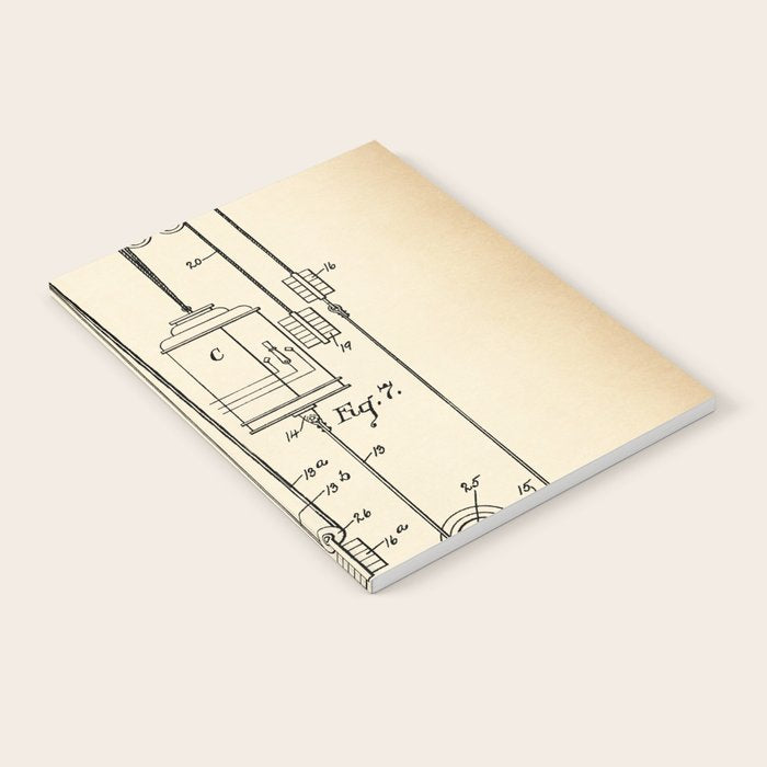 Elevator vintage patent Notebook Gallery Image 1