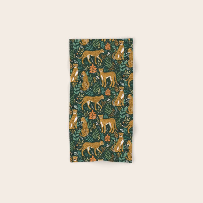 Spring Cheetah Pattern II - Lush Green Bath Towel Gallery Image 1