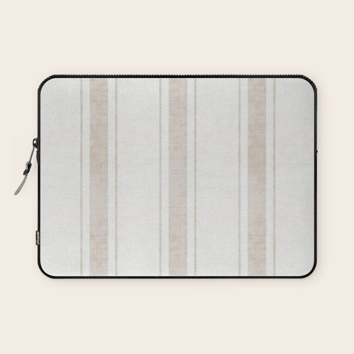 AEGEAN BOLD TICKING STRIPE JUTE Laptop Sleeve Gallery Image 1