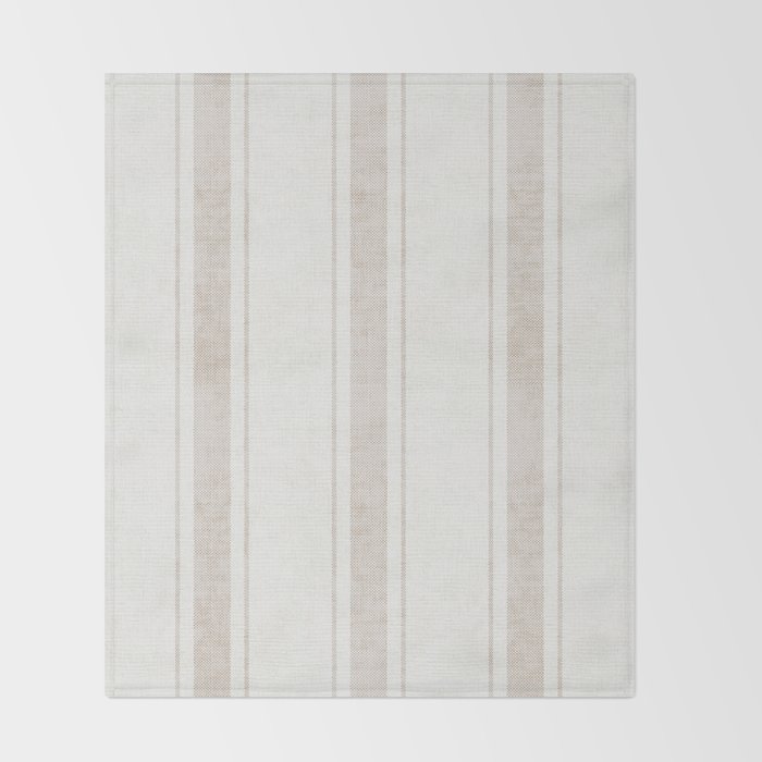 AEGEAN BOLD TICKING STRIPE JUTE Throw Blanket Gallery Image 2