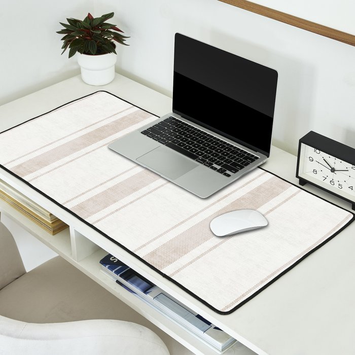 AEGEAN BOLD TICKING STRIPE JUTE Desk Mat Gallery Image 2