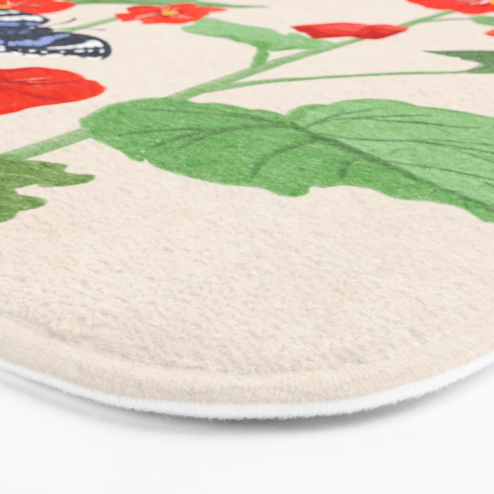 Hollyhock and Butterflies Bath Mat Gallery Image 3