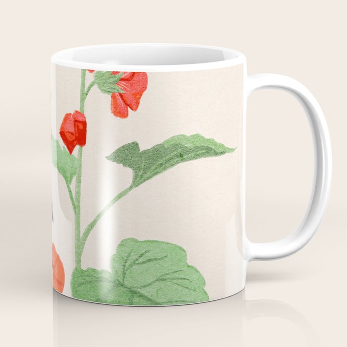 Hollyhock and Butterflies Coffee Mug Gallery Image 1