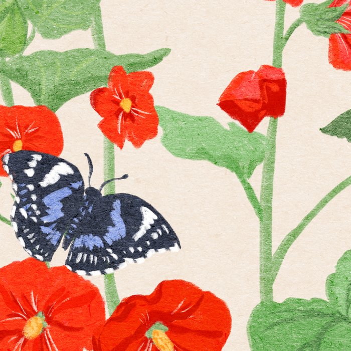 Hollyhock and Butterflies Coffee Mug Gallery Image 2