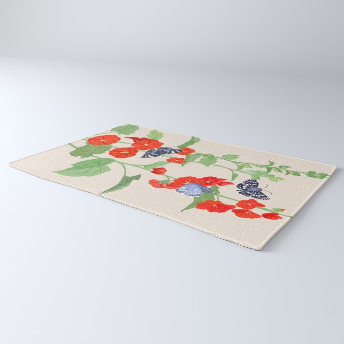 Hollyhock and Butterflies Rug Gallery Image 3