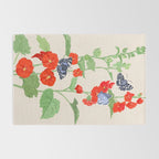 Hollyhock and Butterflies Rug Gallery Image 2