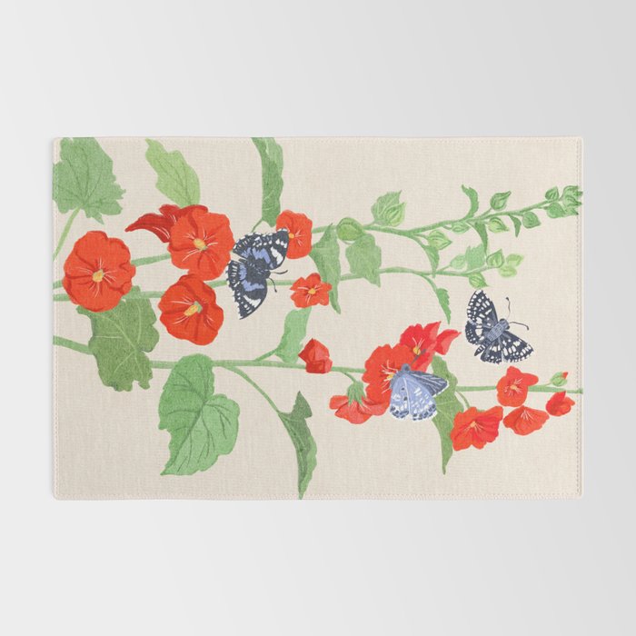 Hollyhock and Butterflies Rug Gallery Image 2