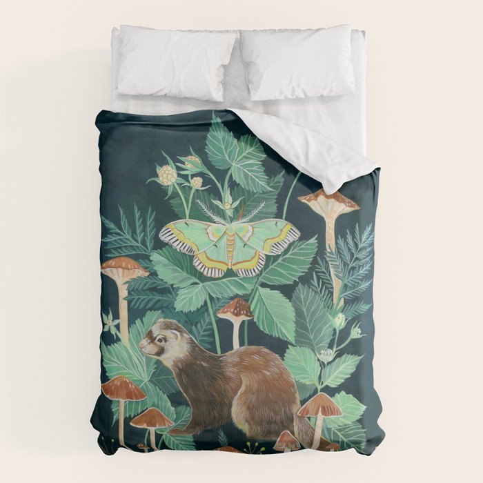Ferret and Moth Duvet Cover Gallery Image 1
