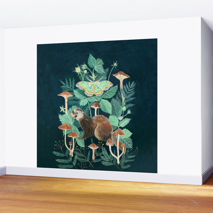 Ferret and Moth Wall Mural Gallery Image 2