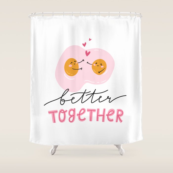 Cute eggs - better together Shower Curtain Gallery Image 1
