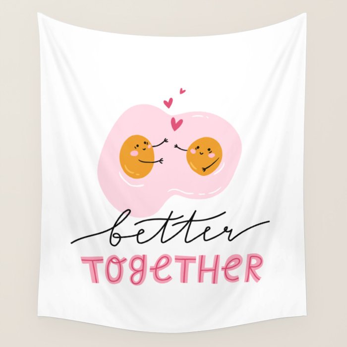 Cute eggs - better together Wall Tapestry Gallery Image 4