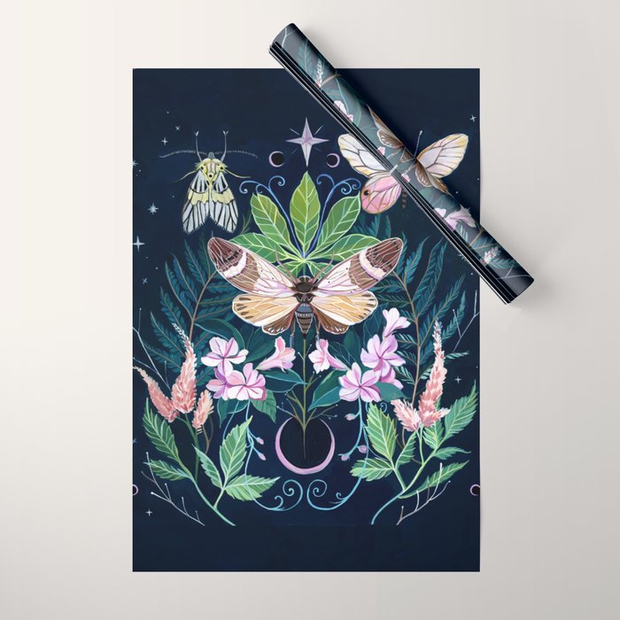 Cicada Moon Wrapping Paper Gallery Image 1
