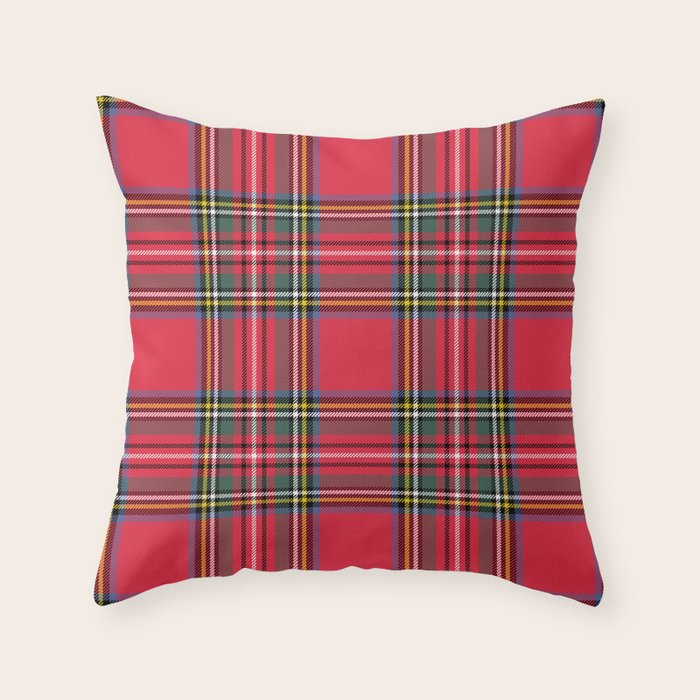 Red Tartan Throw Pillow Gallery Image 1