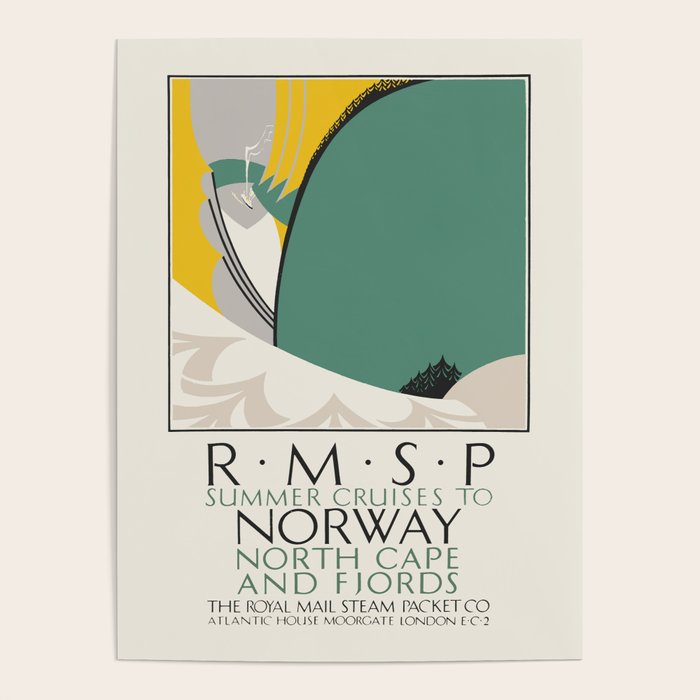 Summer Cruises to Norway - Vintage travel poster, 1930 Poster Gallery Image 4