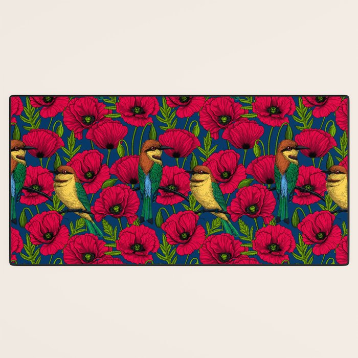 Bee eaters and poppies  Desk Mat Gallery Image 3