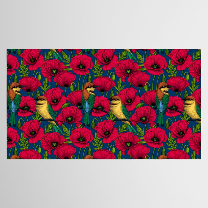 Bee eaters and poppies  Tablecloth Gallery Image 2