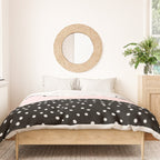 Pink white black watercolor polka dots Duvet Cover Gallery Image 3