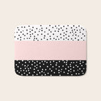 Pink white black watercolor polka dots Bath Mat Gallery Image 1