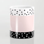 Pink white black watercolor polka dots Coffee Mug Gallery Image 4