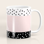 Pink white black watercolor polka dots Coffee Mug Gallery Image 1
