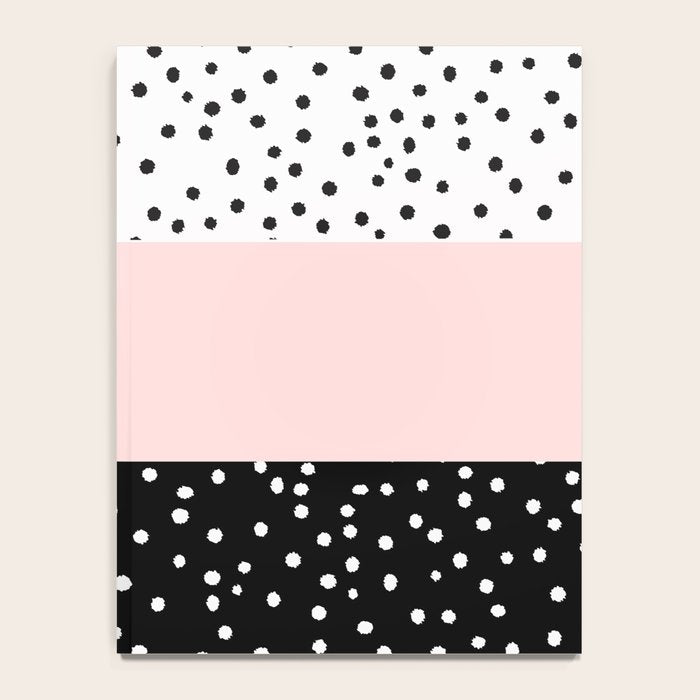 Pink white black watercolor polka dots Notebook Gallery Image 4