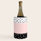 Pink white black watercolor polka dots Wine Chiller Gallery Image 1