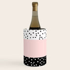 Pink white black watercolor polka dots Wine Chiller Gallery Image 2