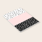 Pink white black watercolor polka dots Notebook Gallery Image 3