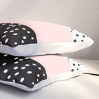 Pink white black watercolor polka dots Pillow Sham Gallery Image 3