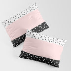 Pink white black watercolor polka dots Pillow Sham Gallery Image 3