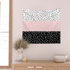 Pink white black watercolor polka dots Wall Tapestry Gallery Image 2