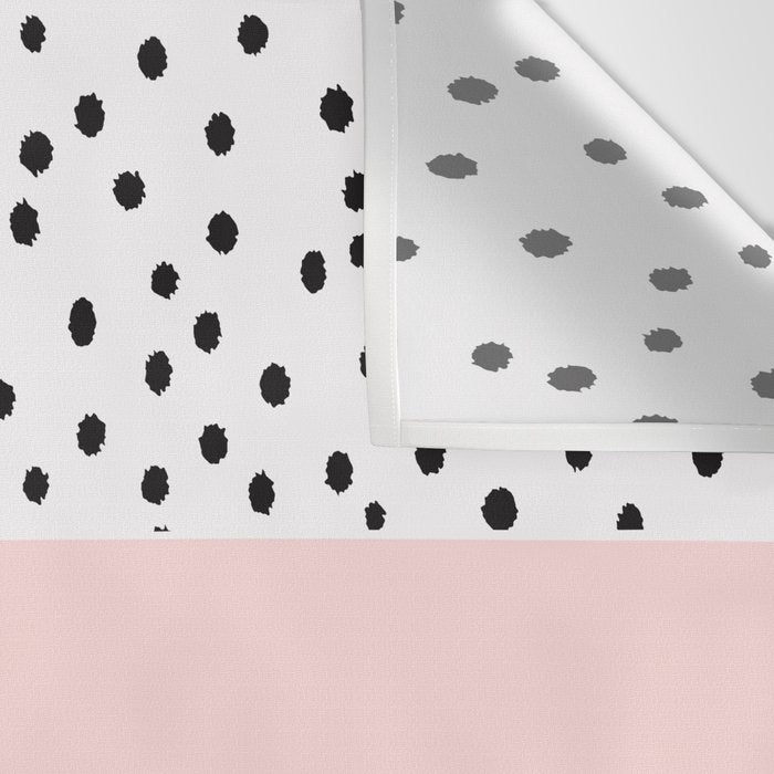 Pink white black watercolor polka dots Wall Tapestry Gallery Image 3