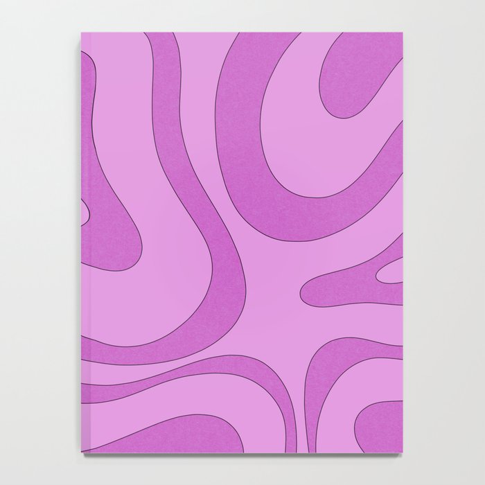 Modern Retro Liquid Swirl Funky Abstract Pattern in Danish Pastel Purple Notebook Gallery Image 4