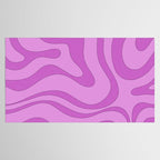Modern Retro Liquid Swirl Funky Abstract Pattern in Danish Pastel Purple Tablecloth Gallery Image 2