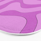 Modern Retro Liquid Swirl Funky Abstract Pattern in Danish Pastel Purple Bath Mat Gallery Image 3