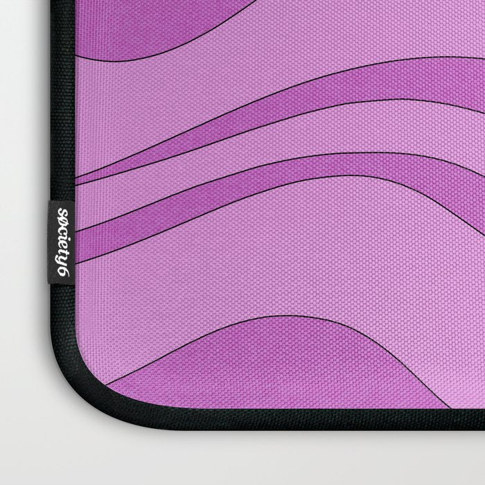 Modern Retro Liquid Swirl Funky Abstract Pattern in Danish Pastel Purple Laptop Sleeve Gallery Image 3