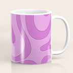 Modern Retro Liquid Swirl Funky Abstract Pattern in Danish Pastel Purple Coffee Mug Gallery Image 1