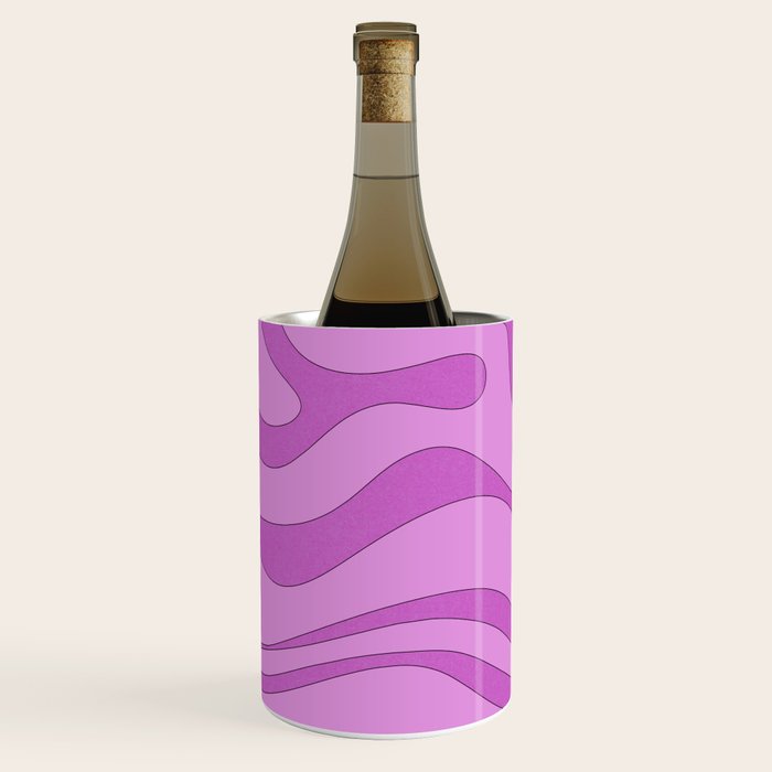 Modern Retro Liquid Swirl Funky Abstract Pattern in Danish Pastel Purple Wine Chiller Gallery Image 2
